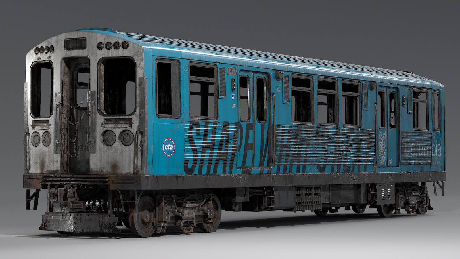 用 Blender、Substance 3D 和 Toolbag 渲染的逼真 CTA 火车