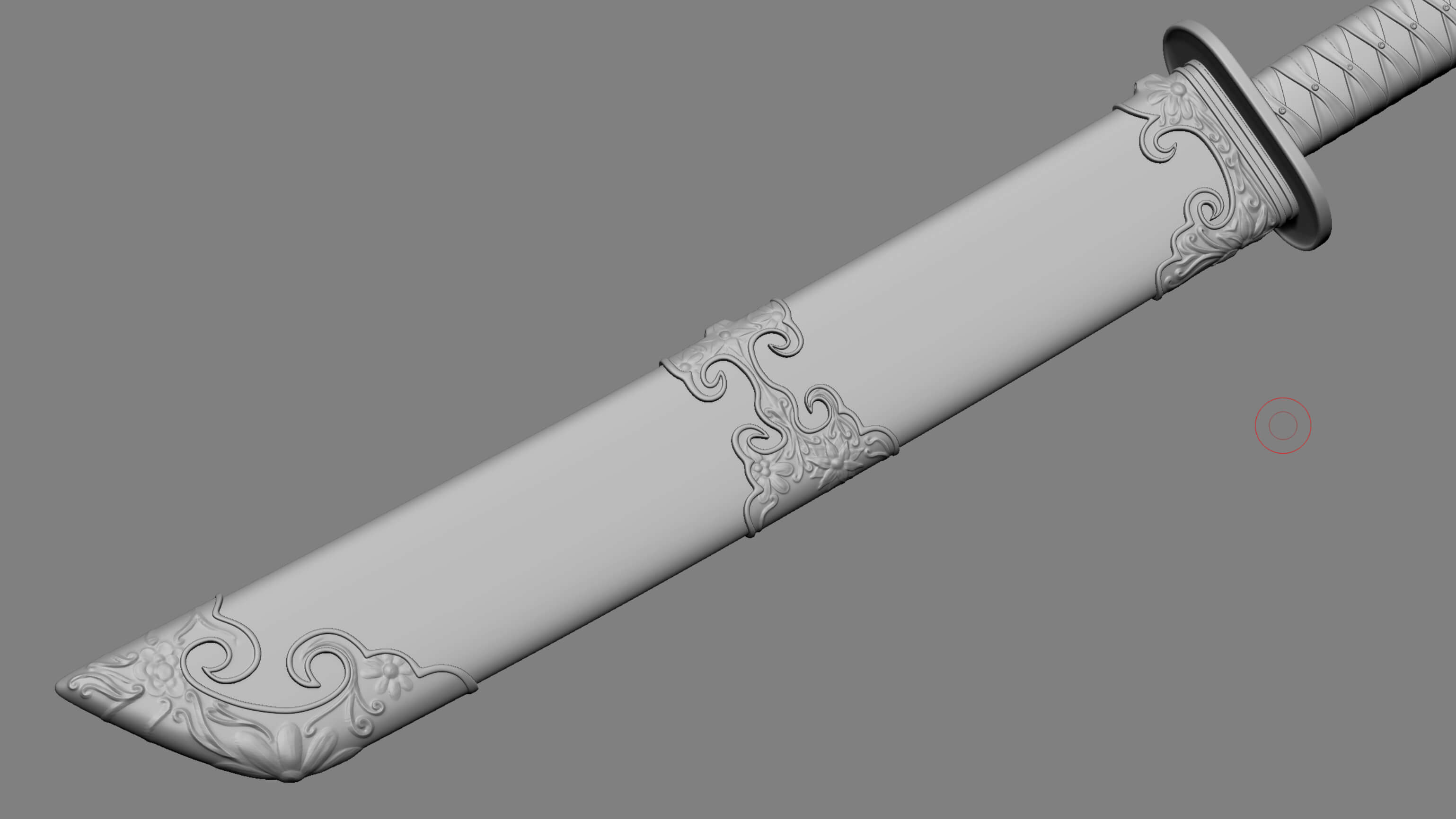 在 ZBrush 中雕刻剑的一些细节