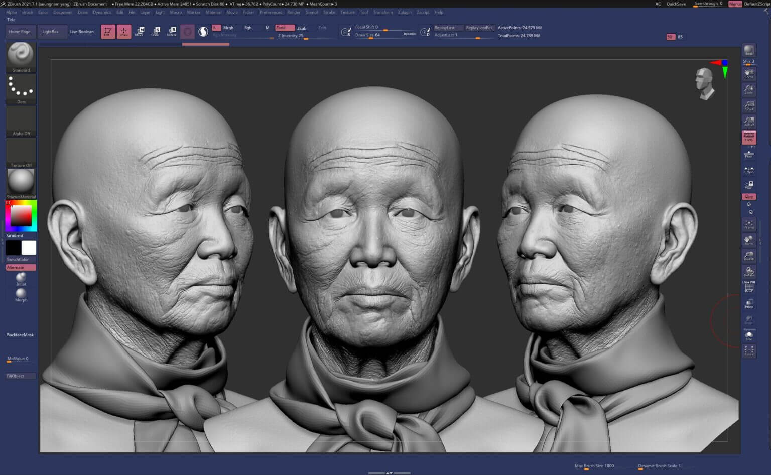 ZBrush进行面部处理