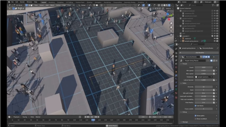 People Going Places是一款免费的Blender人群插件