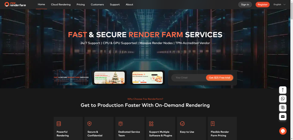 渲染云平台网站Fox Render Farm
